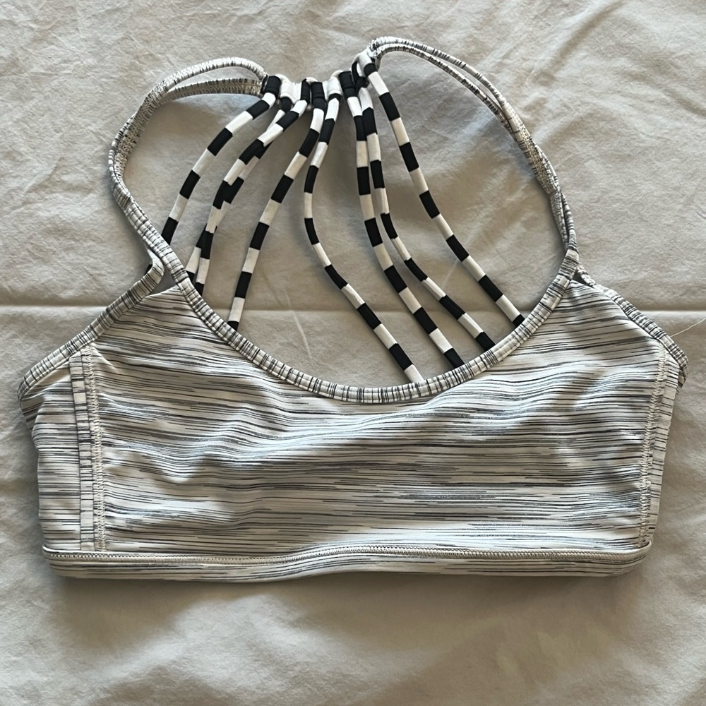 Lululemon Striped Sports Bra with Strappy Back Size 4